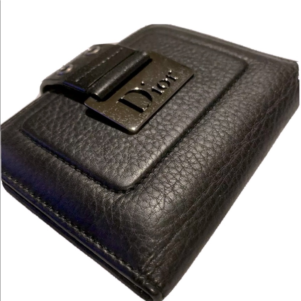 Dior Black Leather Compact Wallet